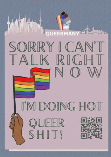 Aufkleber Sorry i can't talk right now - I'm doring hit Queer Shit! - PeopleofColour-Sticker-Motiv